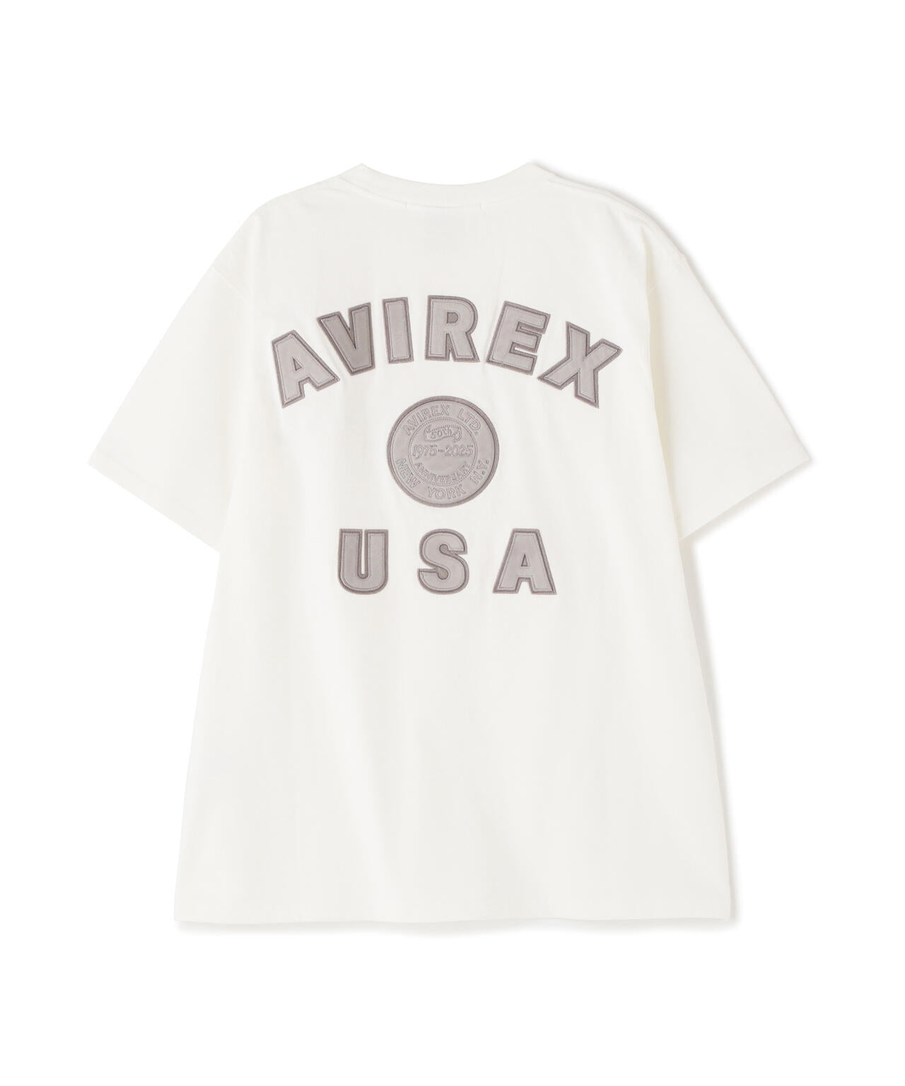 《50th Anniversary》LEATHER PATCHED VARSITY T-SHIRT / レザー パッチド バーシティ 半袖T
