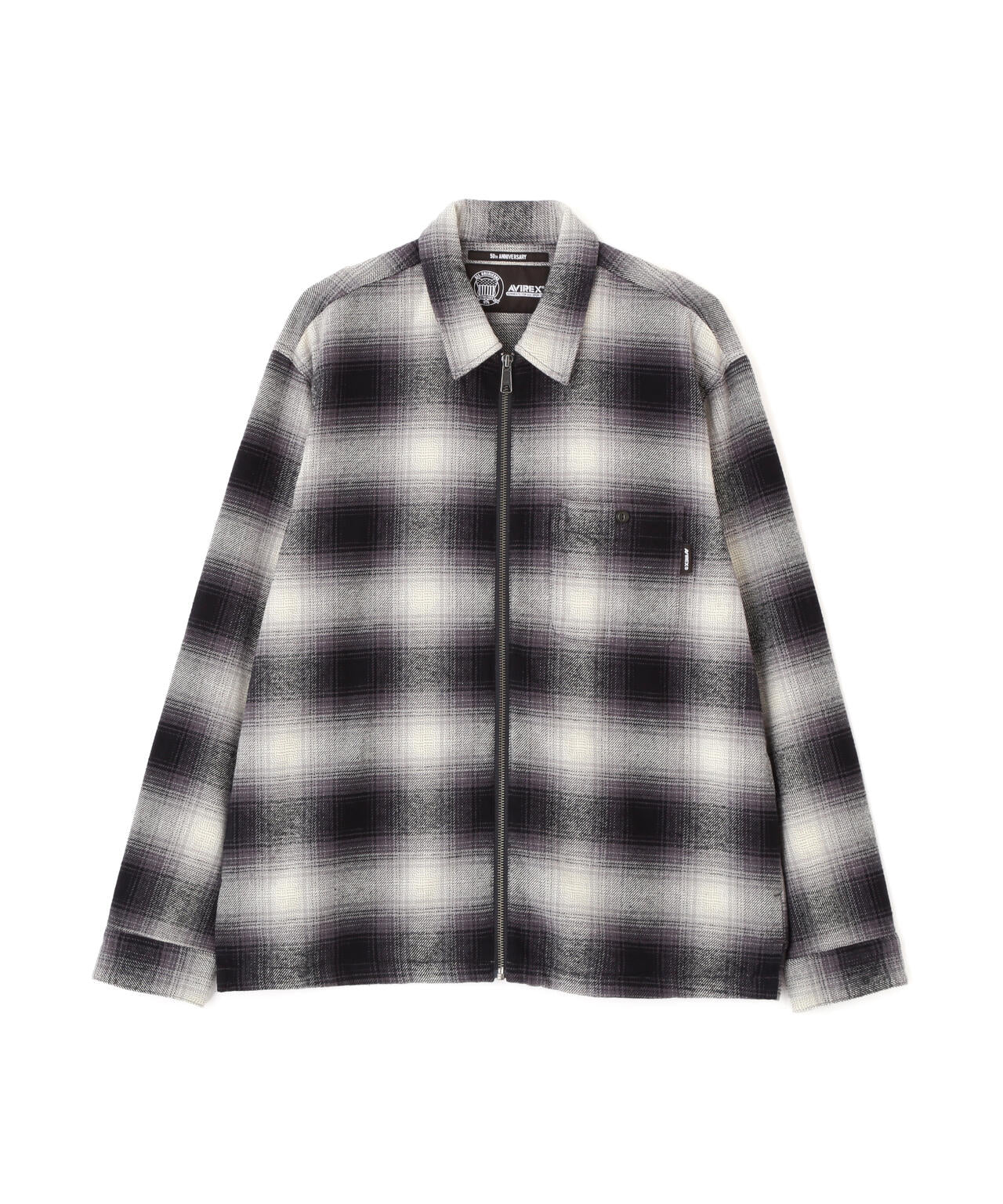 OMBRE CHECK ZIP UP SHIRT