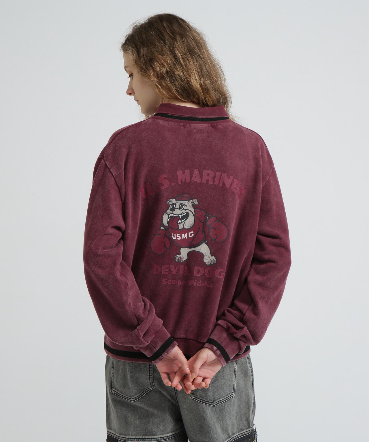 《WOMAN》DEVIL DOG GARMENT DYE SWEAT/デビルドッグガーメントスウェット