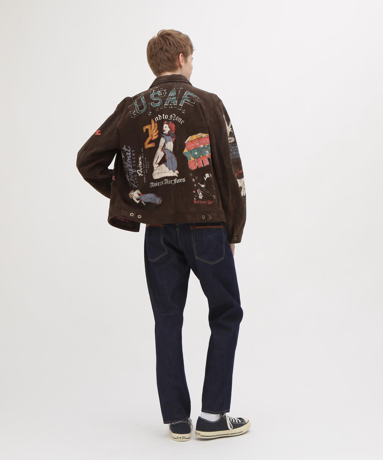 《RESTORE COLLECTION》SHEEP SUEDE TRACK JACKET ”HISTORY GRAPHIC”