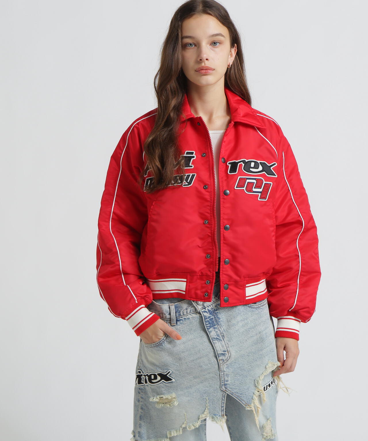 《AVIREX×MOUSSY》NYLON VARSITY JACKET