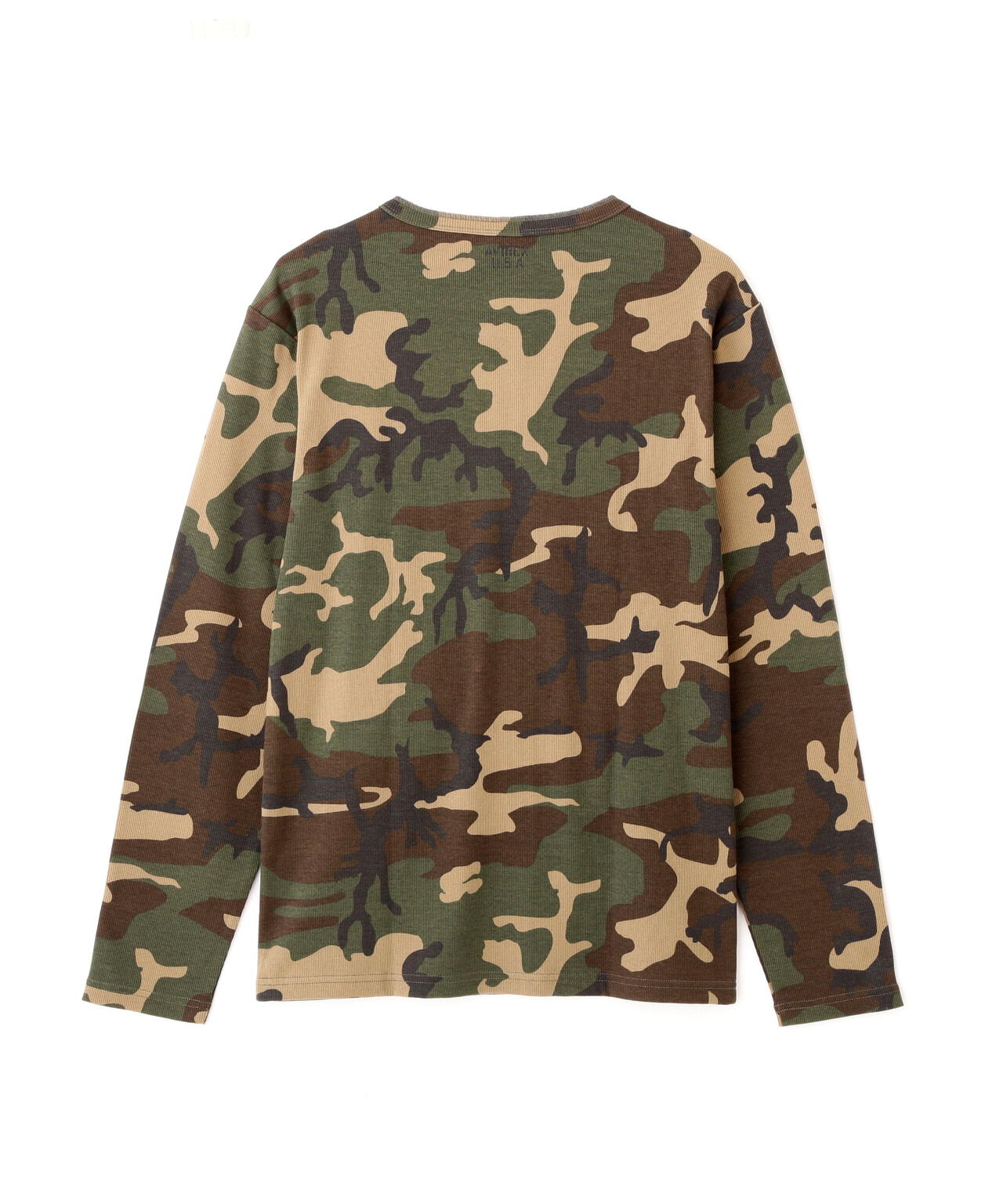 《DAILY/デイリー》RIB LONG SLEEVE HENLEY NECK T-SHIRT ”CAMOUFLAGE”
