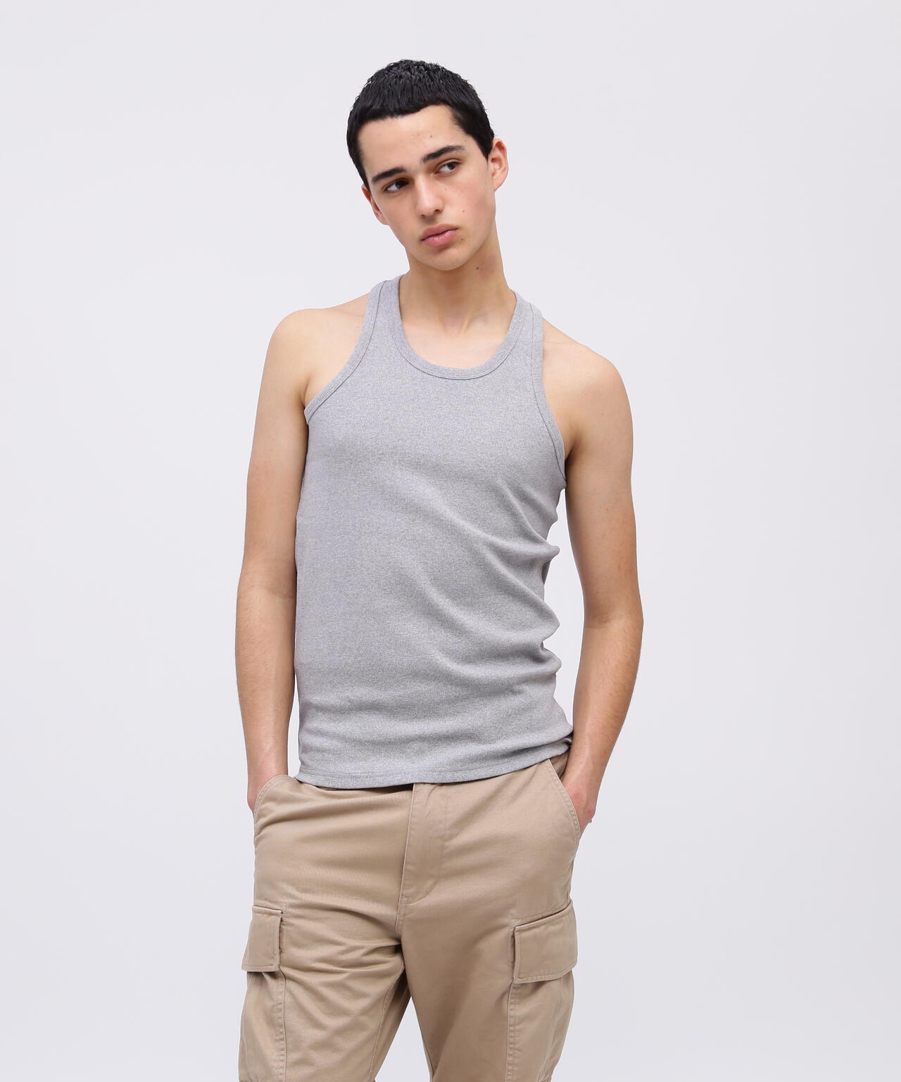 《DAILY/デイリー》RIB TANK TOP BACK CROSS/リブ タンクトップ バッククロス デイリーウェア