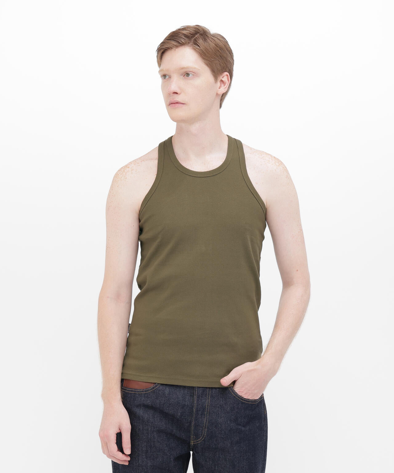 《DAILY/デイリー》RIB TANK TOP BACK CROSS/リブ タンクトップ バッククロス デイリーウェア