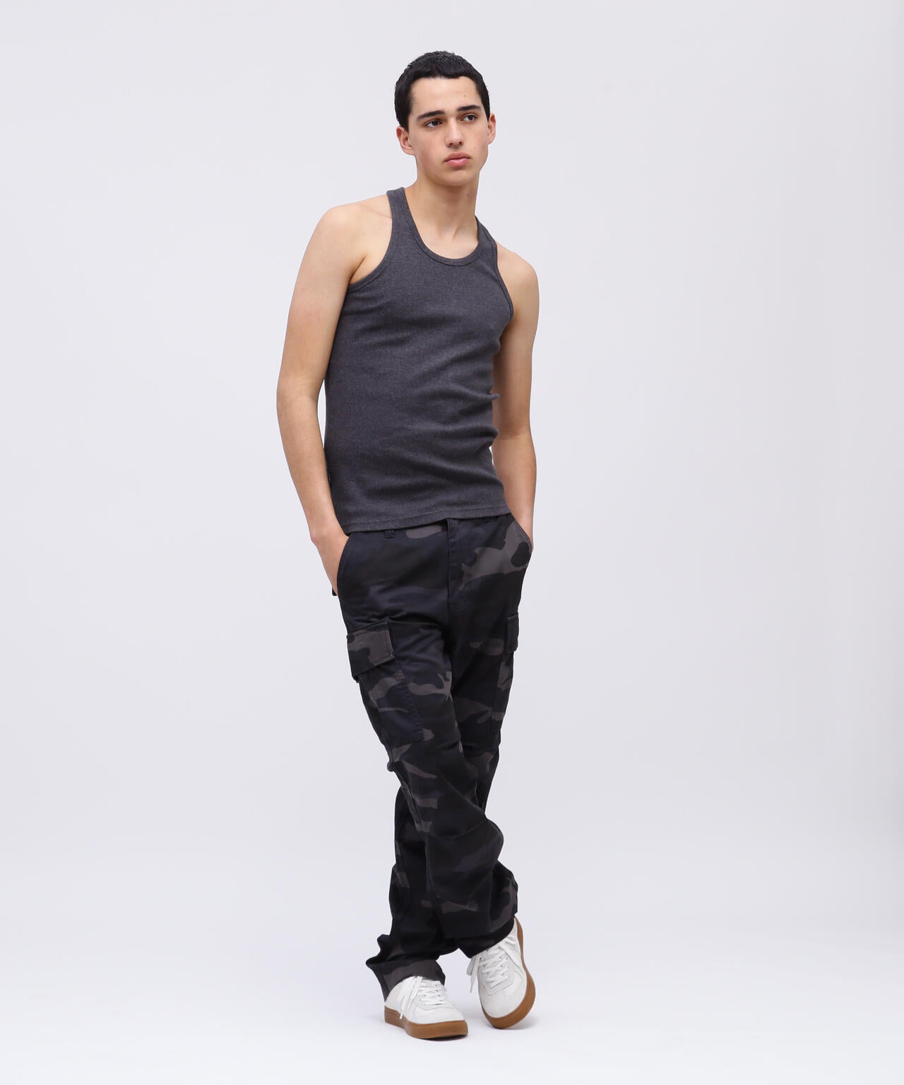 《DAILY/デイリー》RIB TANK TOP BACK CROSS/リブ タンクトップ バッククロス デイリーウェア