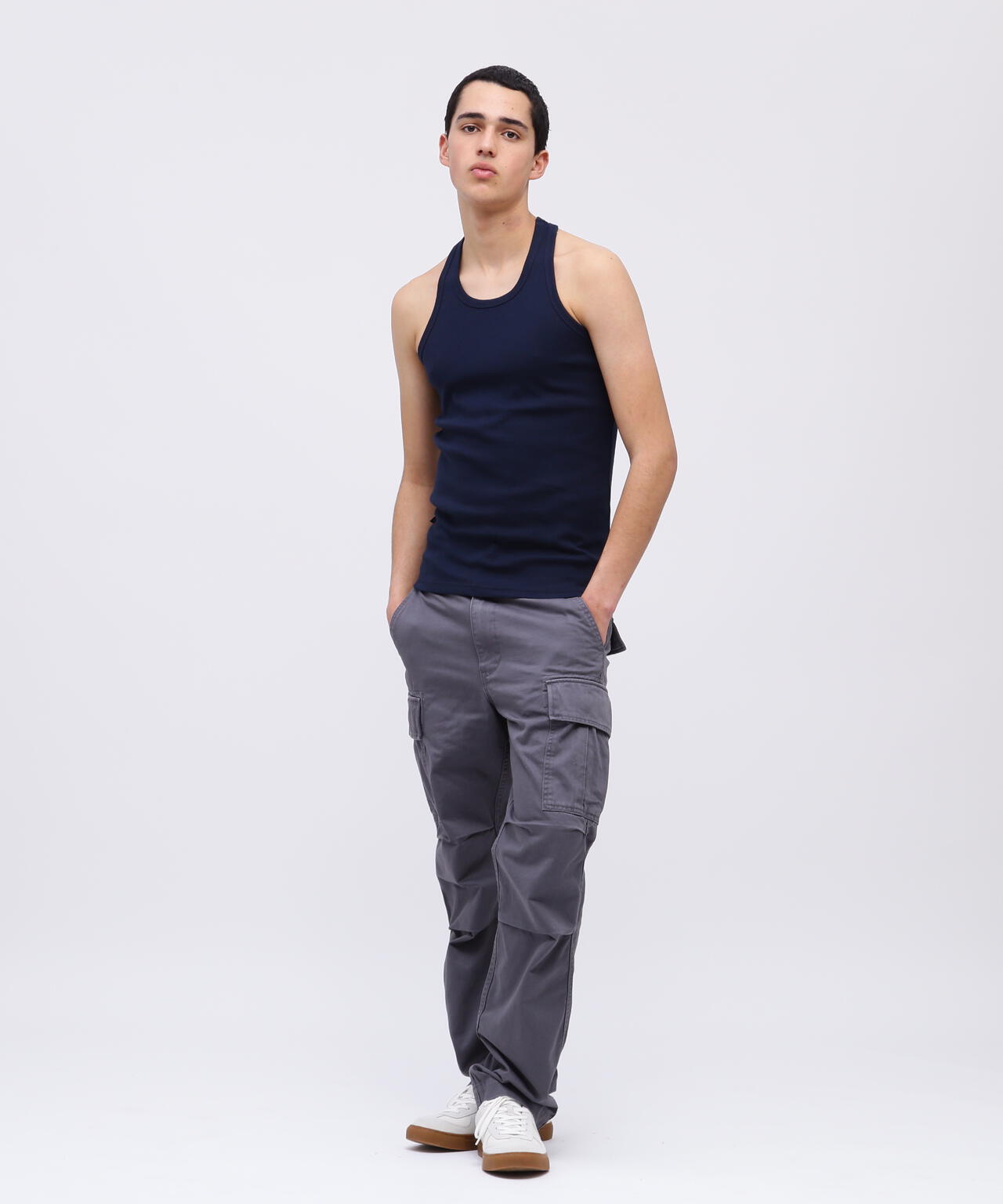 《DAILY/デイリー》RIB TANK TOP BACK CROSS/リブ タンクトップ バッククロス デイリーウェア