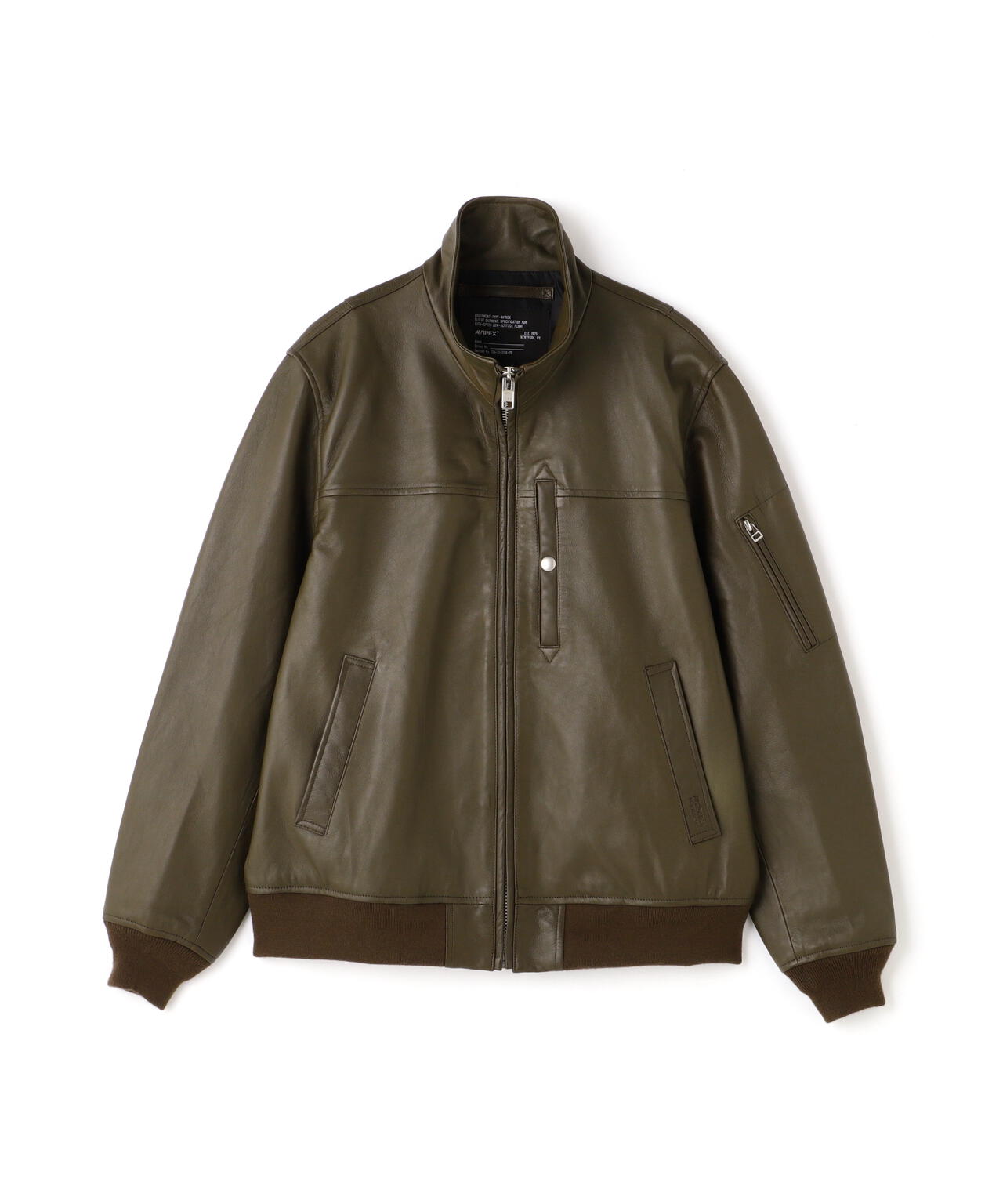 STAND LEATHER MA-1 MOD JACKET / スタンド レザー MA-1