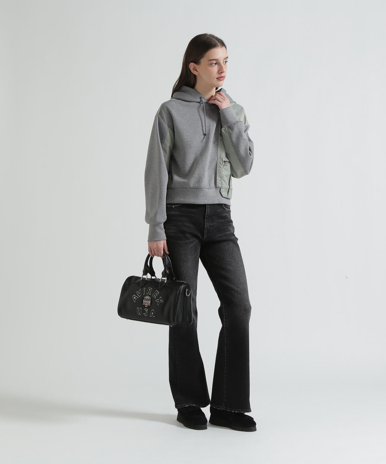 VARSITY LEATHER MINI DUFFLE BAG/バーシティーミニダッフルバッグ