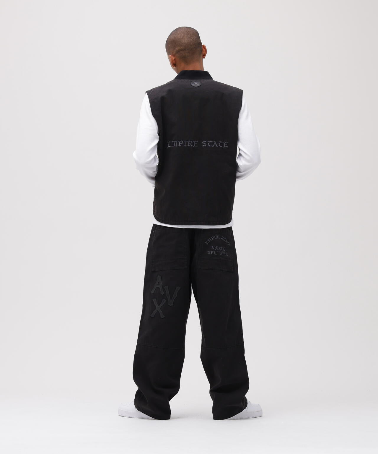 LEATHER PATCH DUCK DOUBLE KNEE PANTS