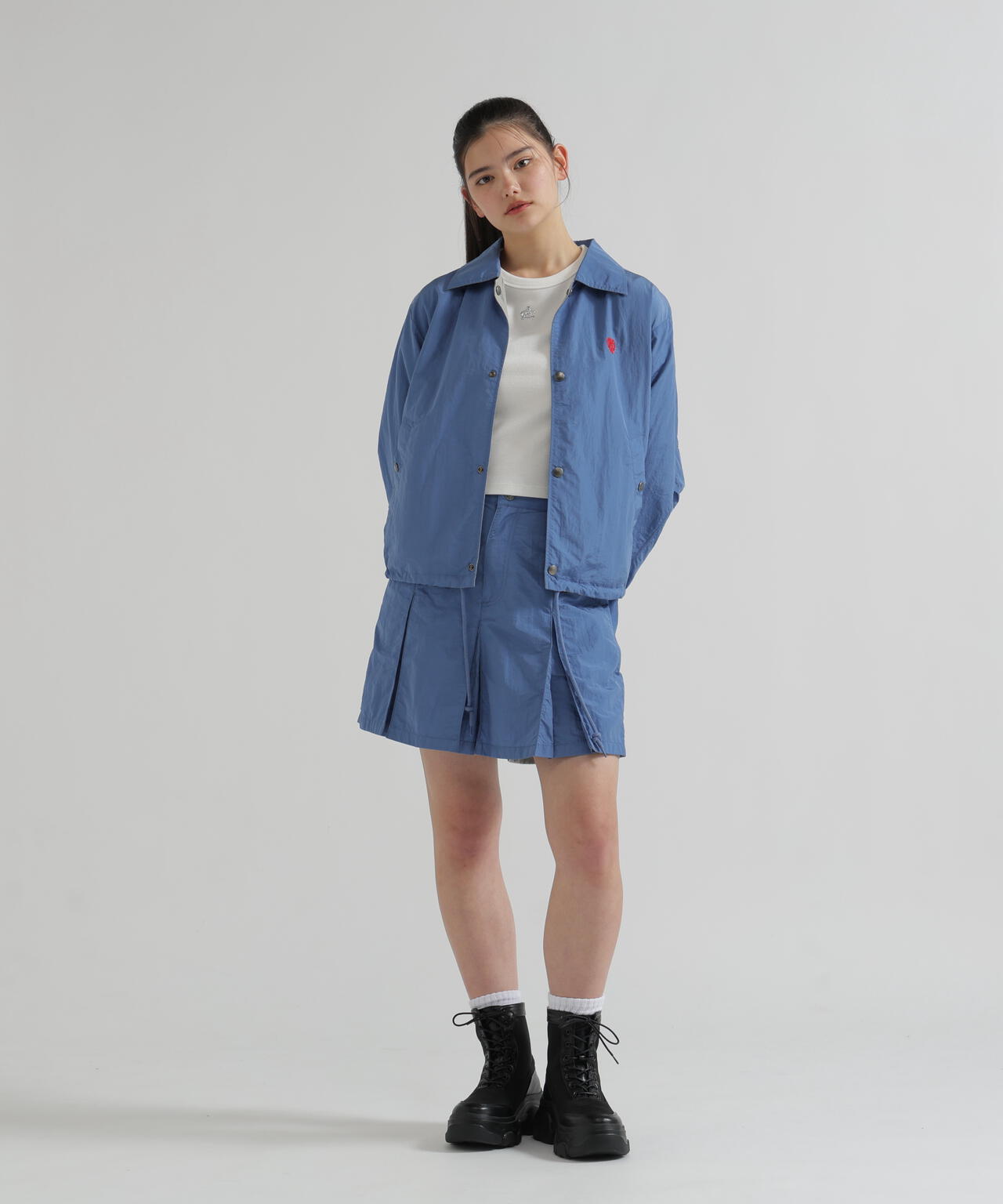 NYLON SKIRT-LIKE PLEATED SKIRT