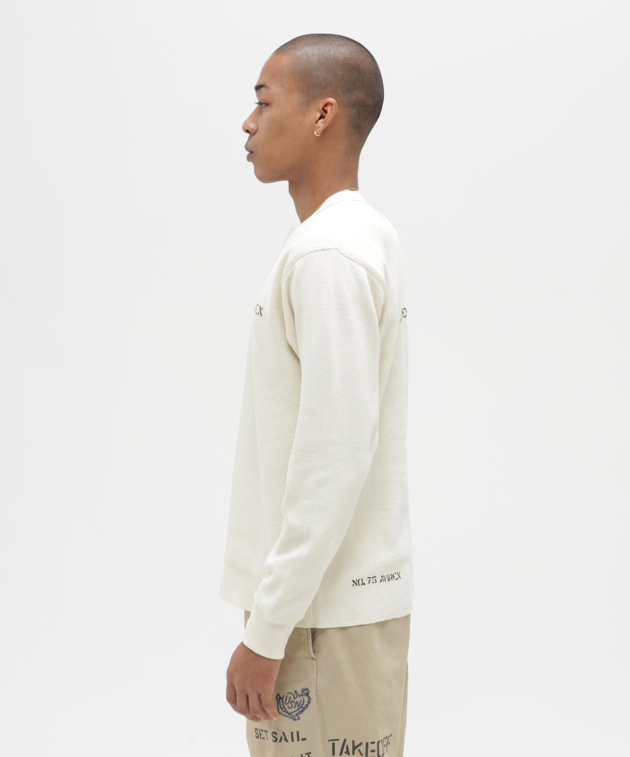 《WEB&DEPOT限定》STENCIL HONEYCOMB HENLEY NECK L/S T-SHIRT