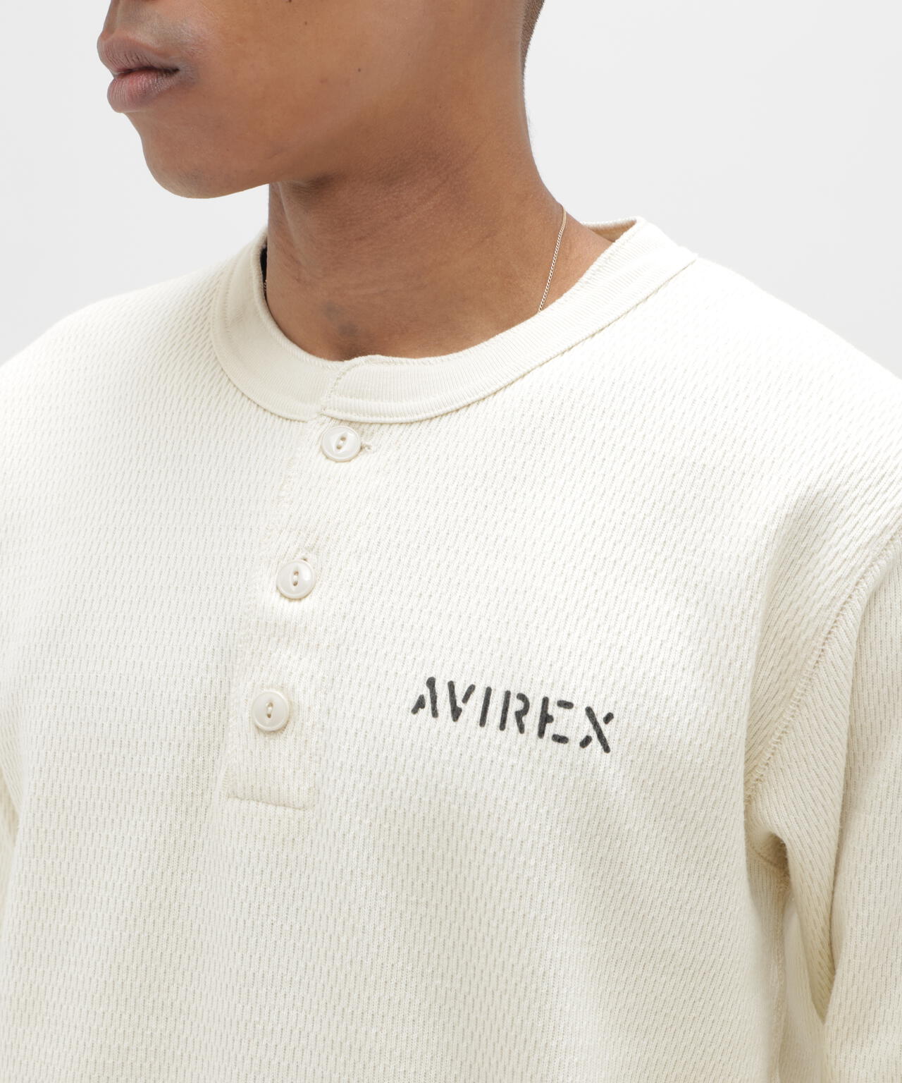 《WEB&DEPOT限定》STENCIL HONEYCOMB HENLEY NECK L/S T-SHIRT