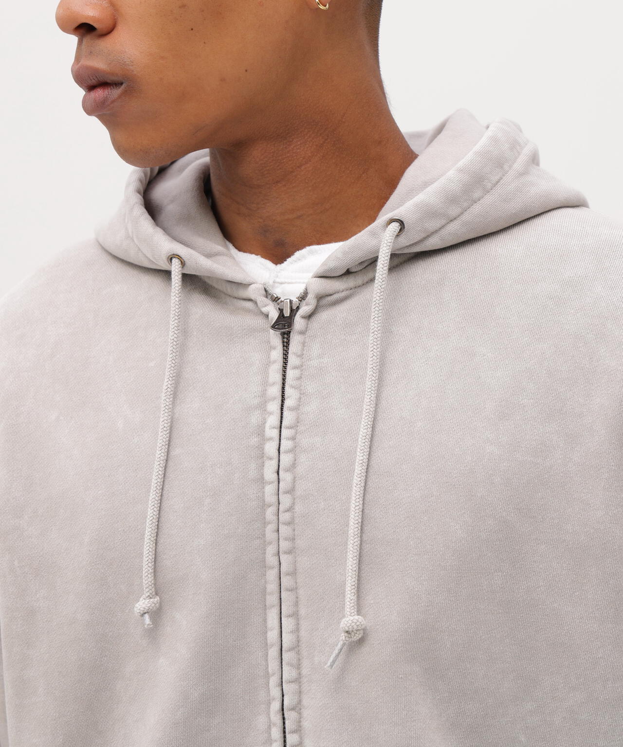 ACID WASH ZIP UP HOODIE