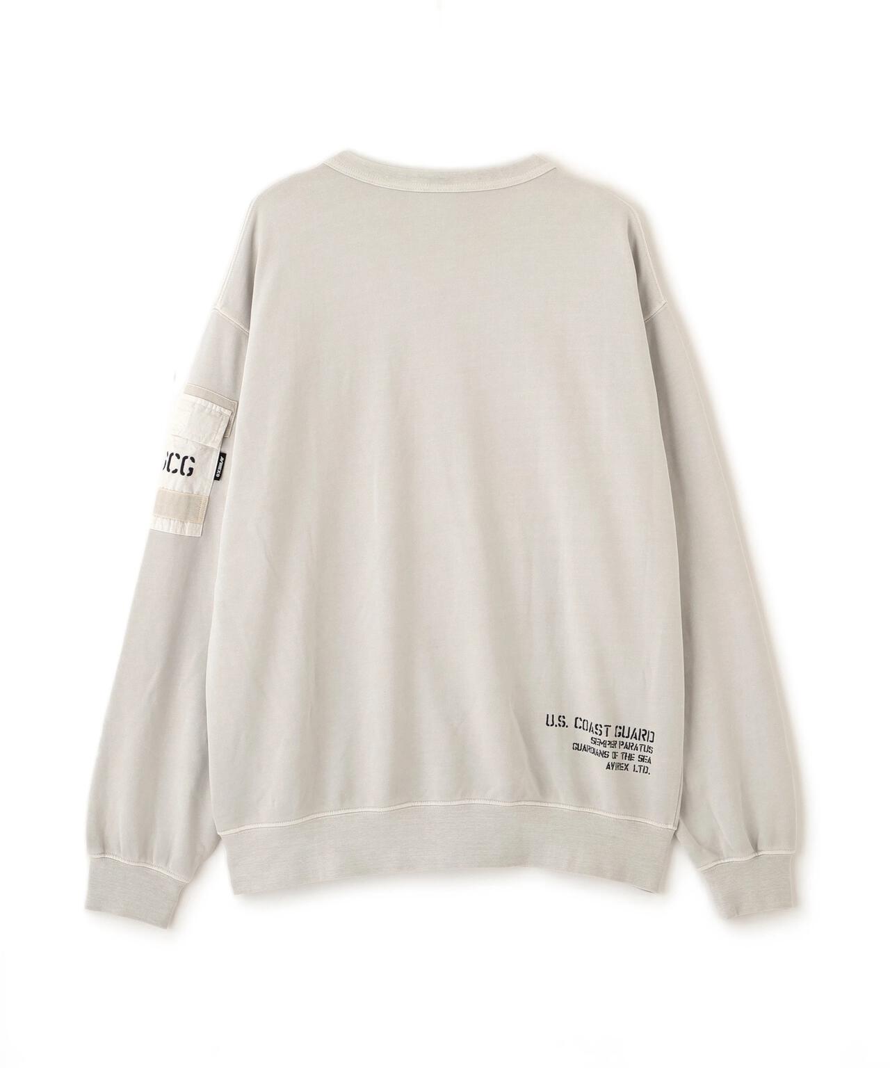 FADED MIL.POCKET CREWNECK SWEAT