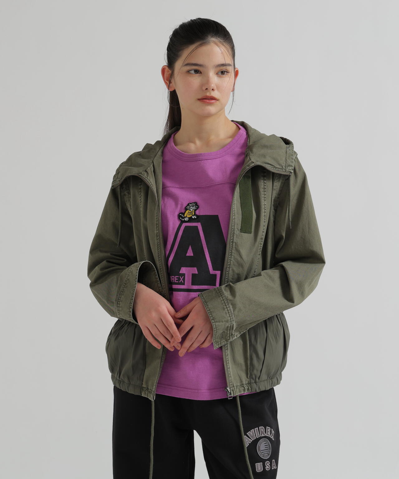 《WOMAN》MILITARY ZIP POCKET DETACHABLE JACKET