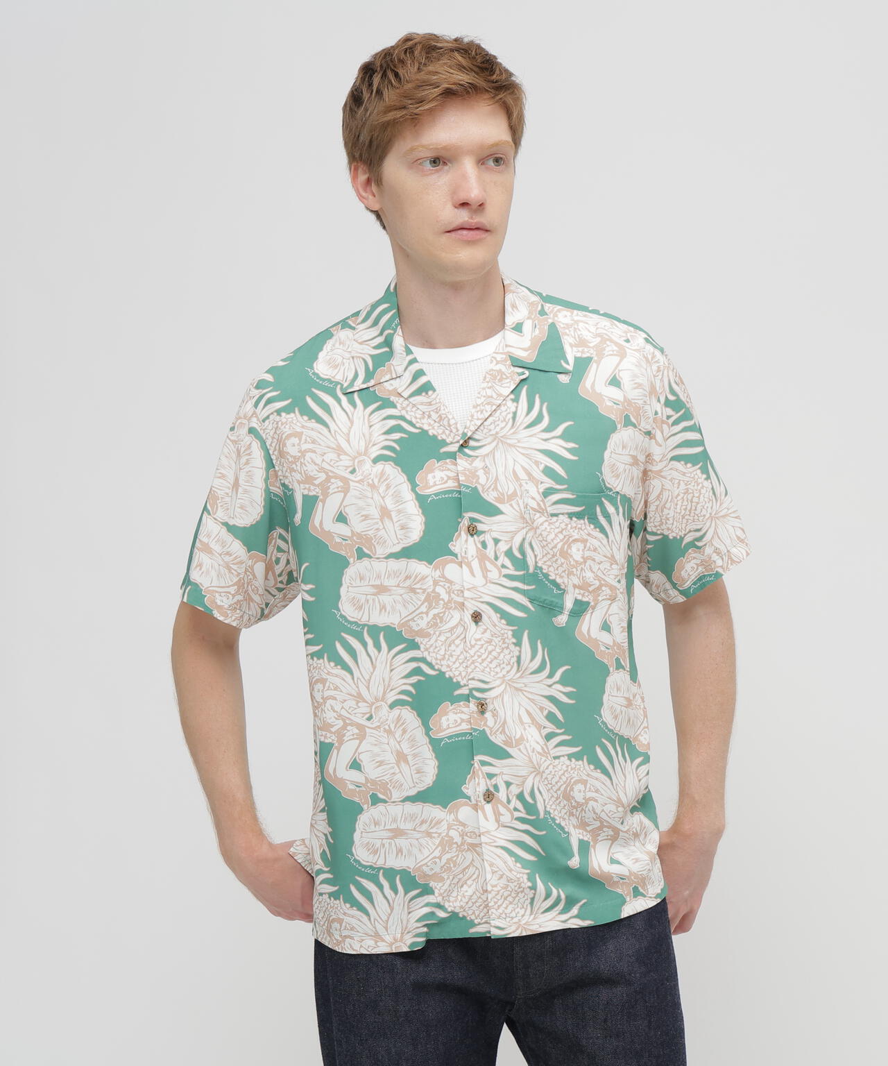 ALOHA SHIRT”PIN-UP&PINEAPPLE”