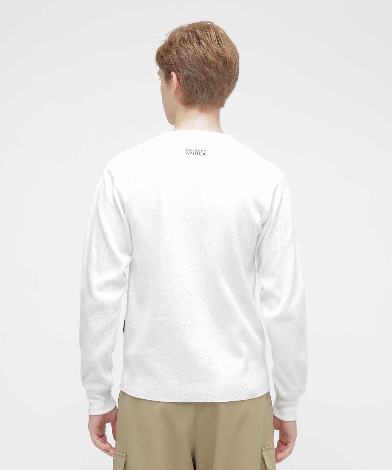 HONEYCOMB WAFFLE L/S HENRY NECK T-SHIRT