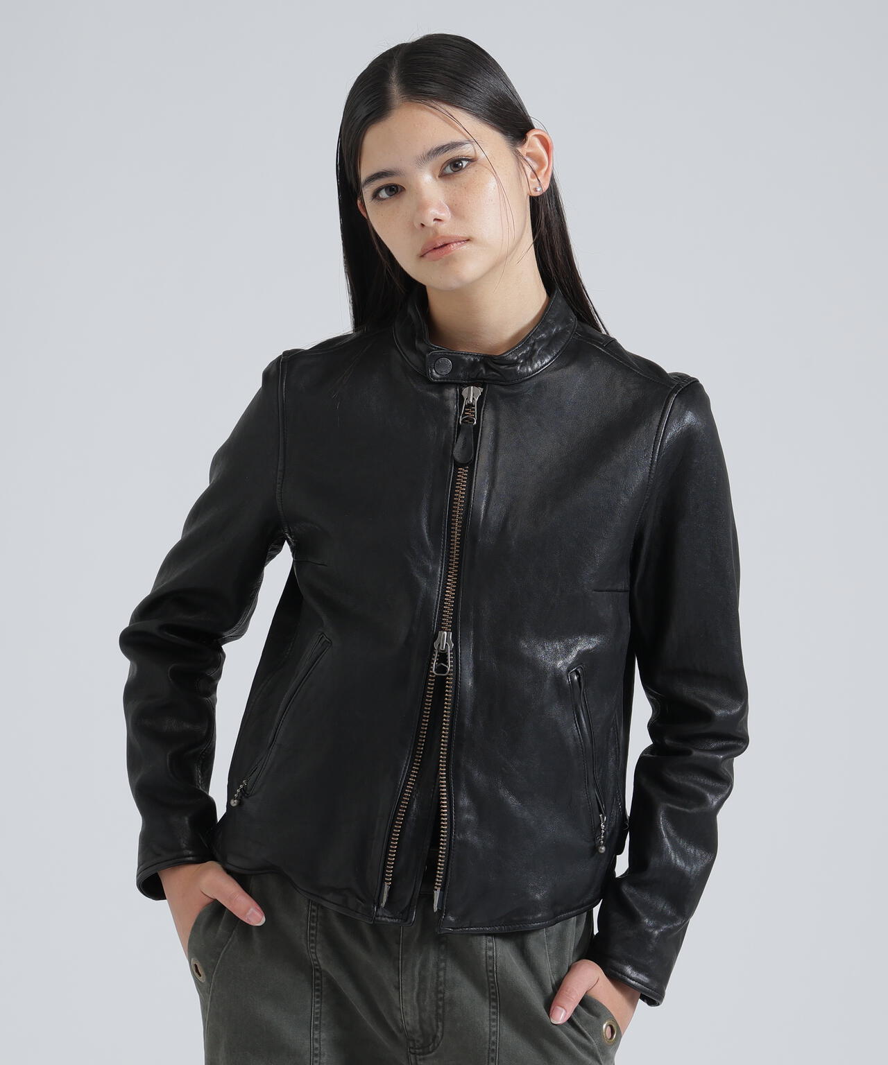 《WOMAN》SINGLE RIDERS LEATHER JACKET