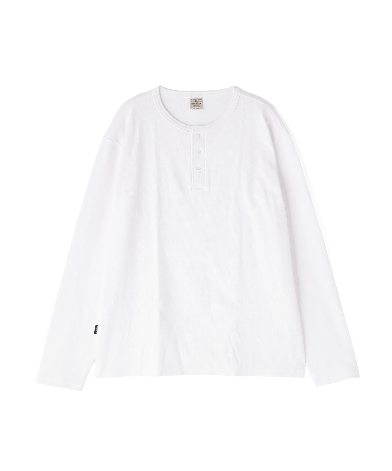 《DAILY/デイリー》BIG SIZE RIB L/S HENLEY NECK T-SHIRT