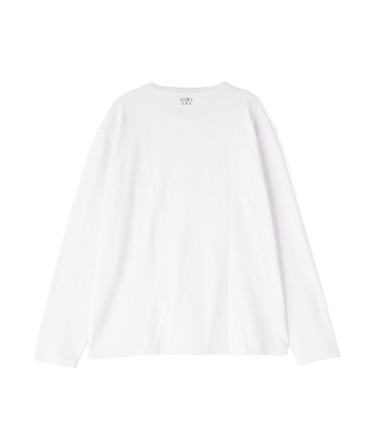 《DAILY/デイリー》BIG SIZE RIB L/S HENLEY NECK T-SHIRT