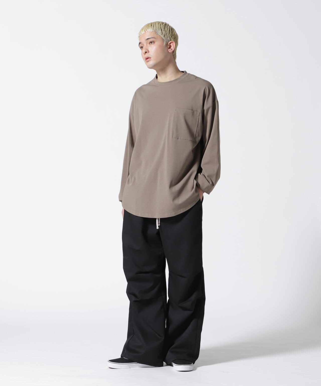 A4A/エーフォーエー/強撚糸ラウンドロングスリーブTシャツ