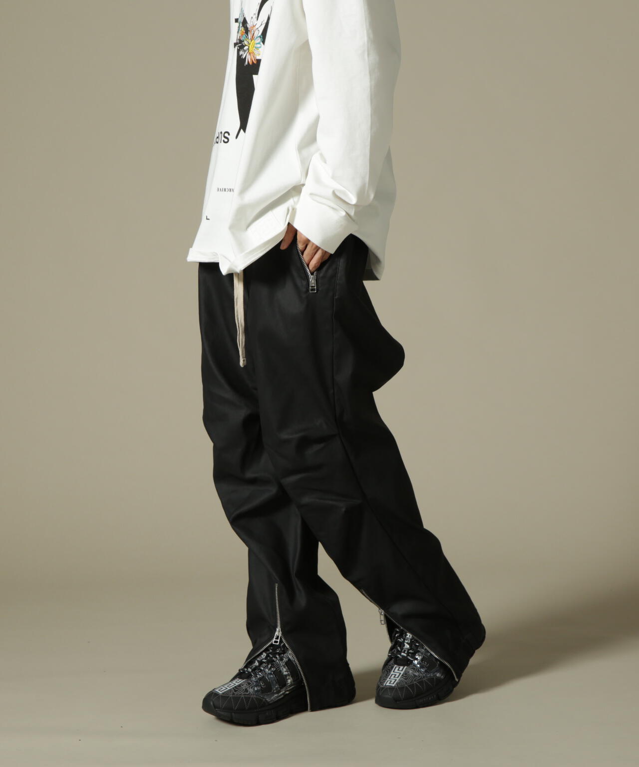 DankeSchon/ダンケシェーン/COATING FRONT ZIP PANTS/コーディネートジップパンツ