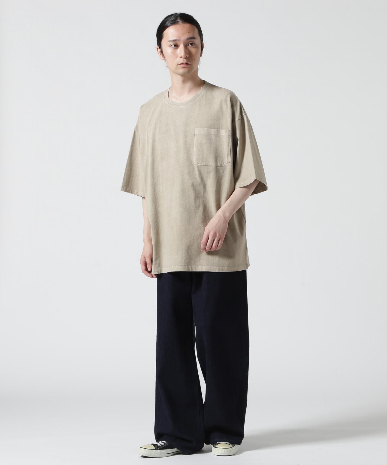 【WEB&DEPOT限定】DankeSchon/ダンケシェーン/活性染ポケット S/S Tee