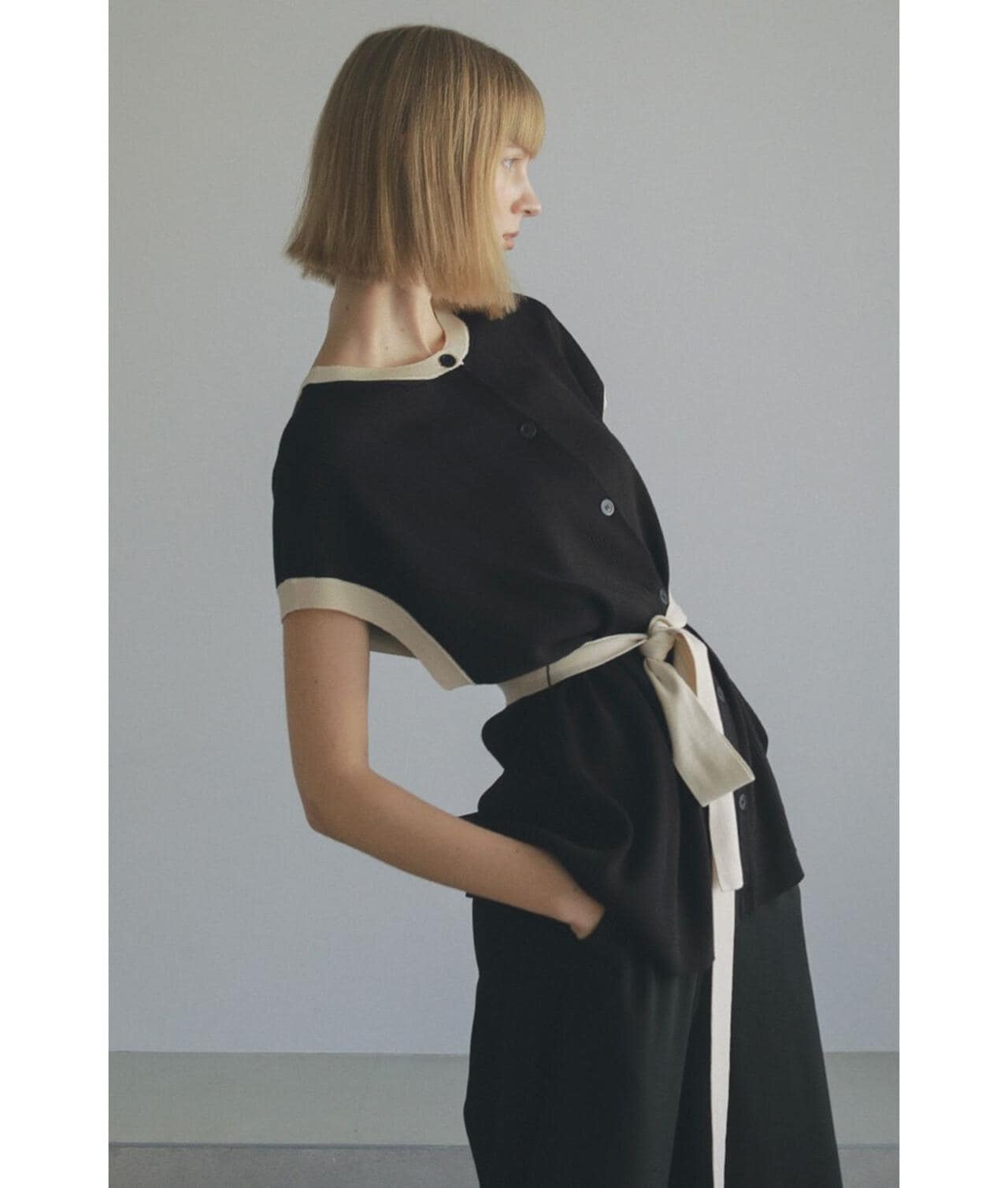 MANOF/マノフ/COLOR BLOCK WAISTBELT KNIT