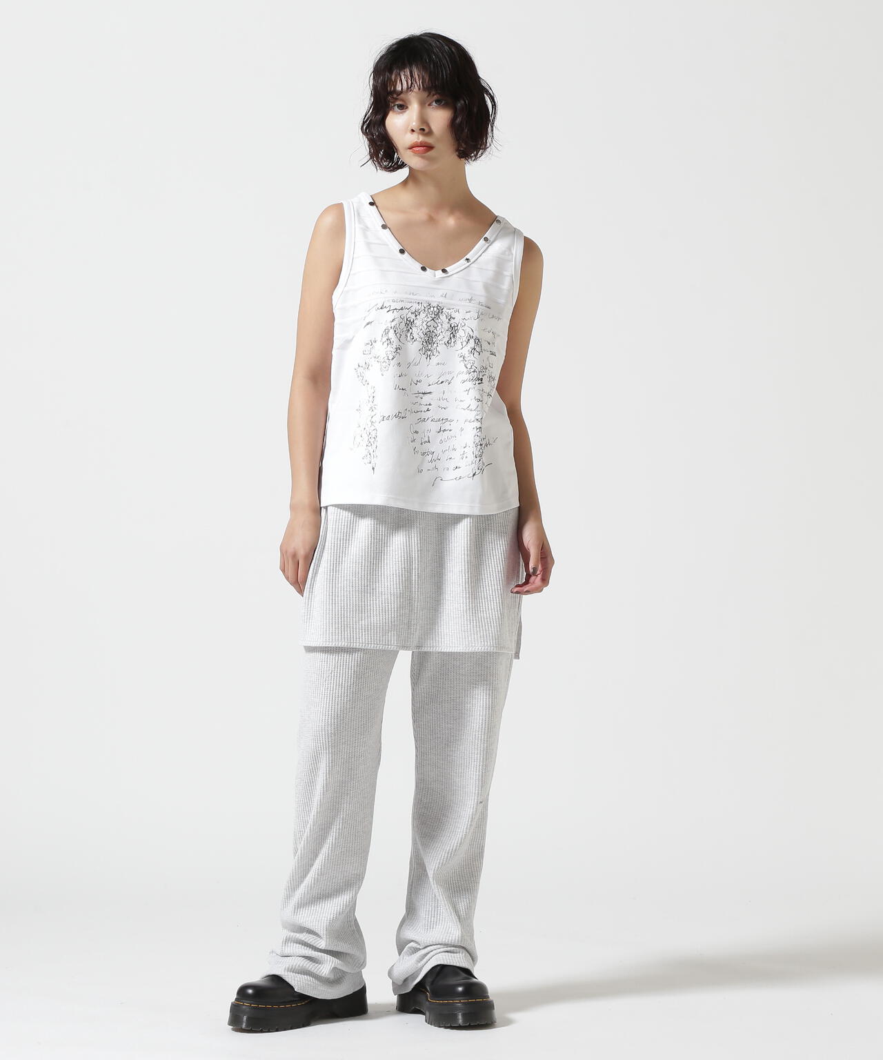 JICHOI COMFORT/ジチョイコンフォート/WAFFLE SLIM LAYERED PANTS
