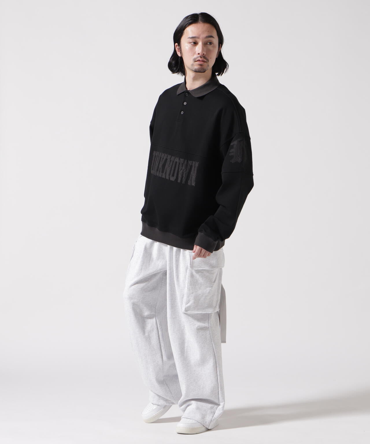 UNKNOWN LONDON/アンノウンロンドン/COLLARED CREWNECK SWEAT