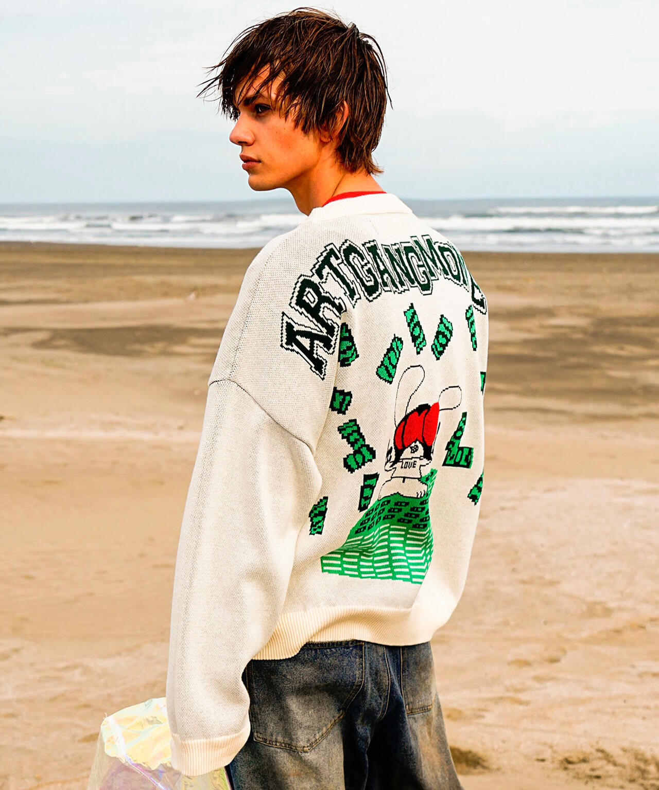SKOLOCT×WHITELAND/スコロクト×ホワイトランド/DOLLAR PULL KNIT