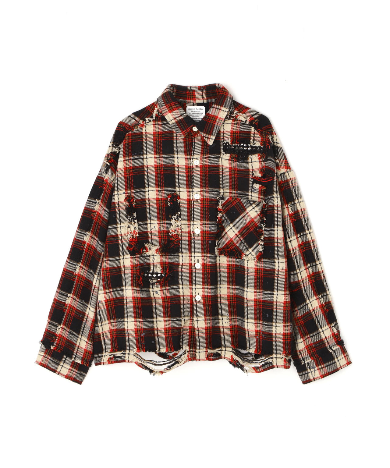DankeSchon/ダンケシェーン/STUDS FLANNEL CHECK L/S SHIRTS