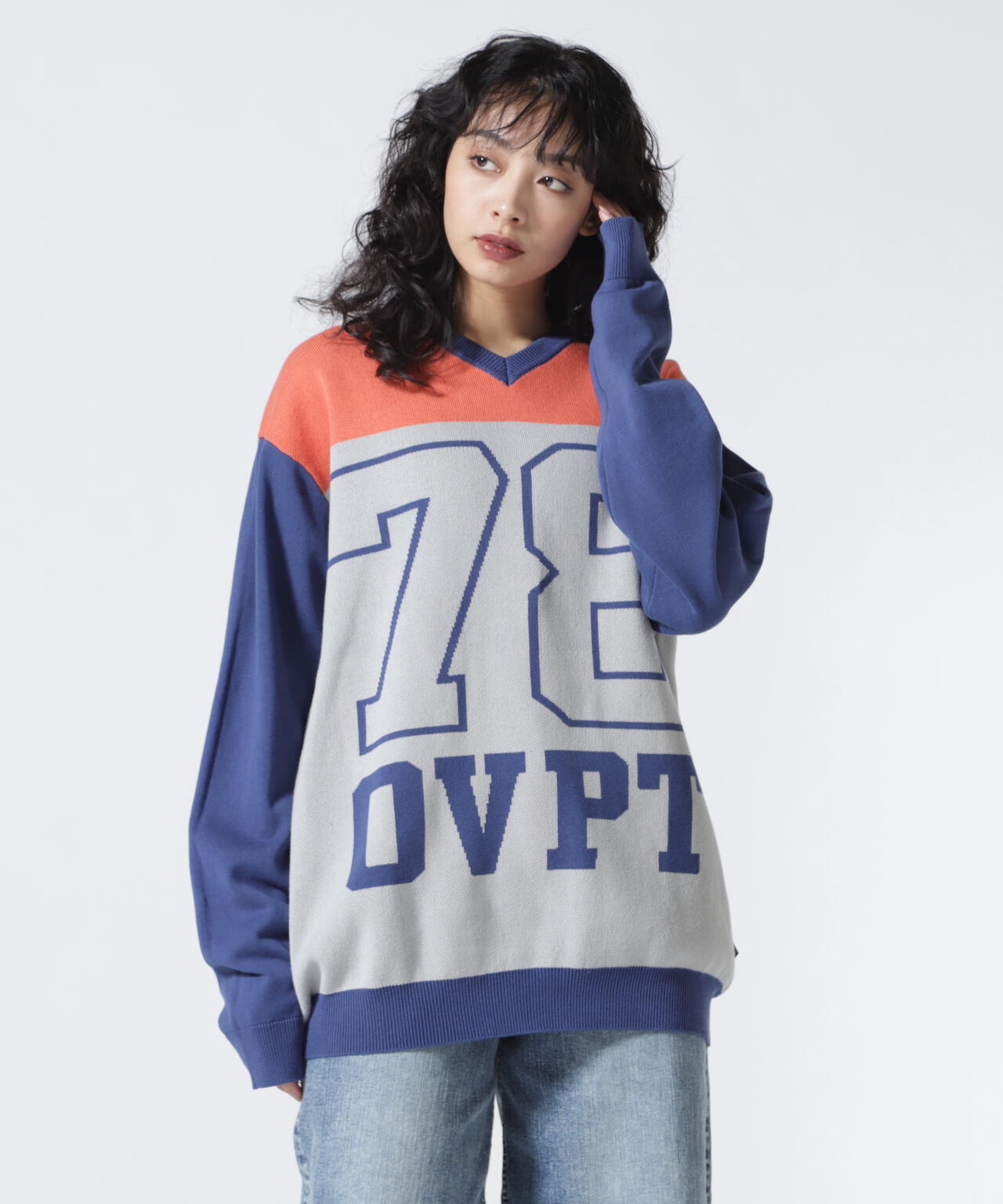 overprint/オーバープリント/78 V NECK COTTON KNIT