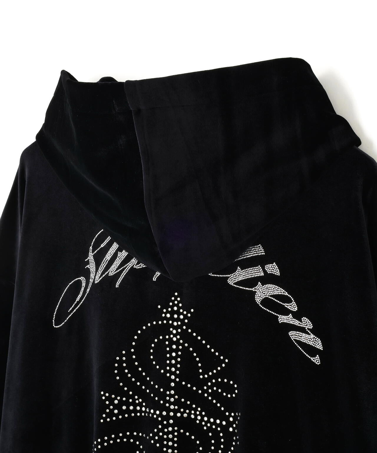 SUPPLIER/サプライヤー/CROSS RHINESTONE VELOUR ZIP HOODIE