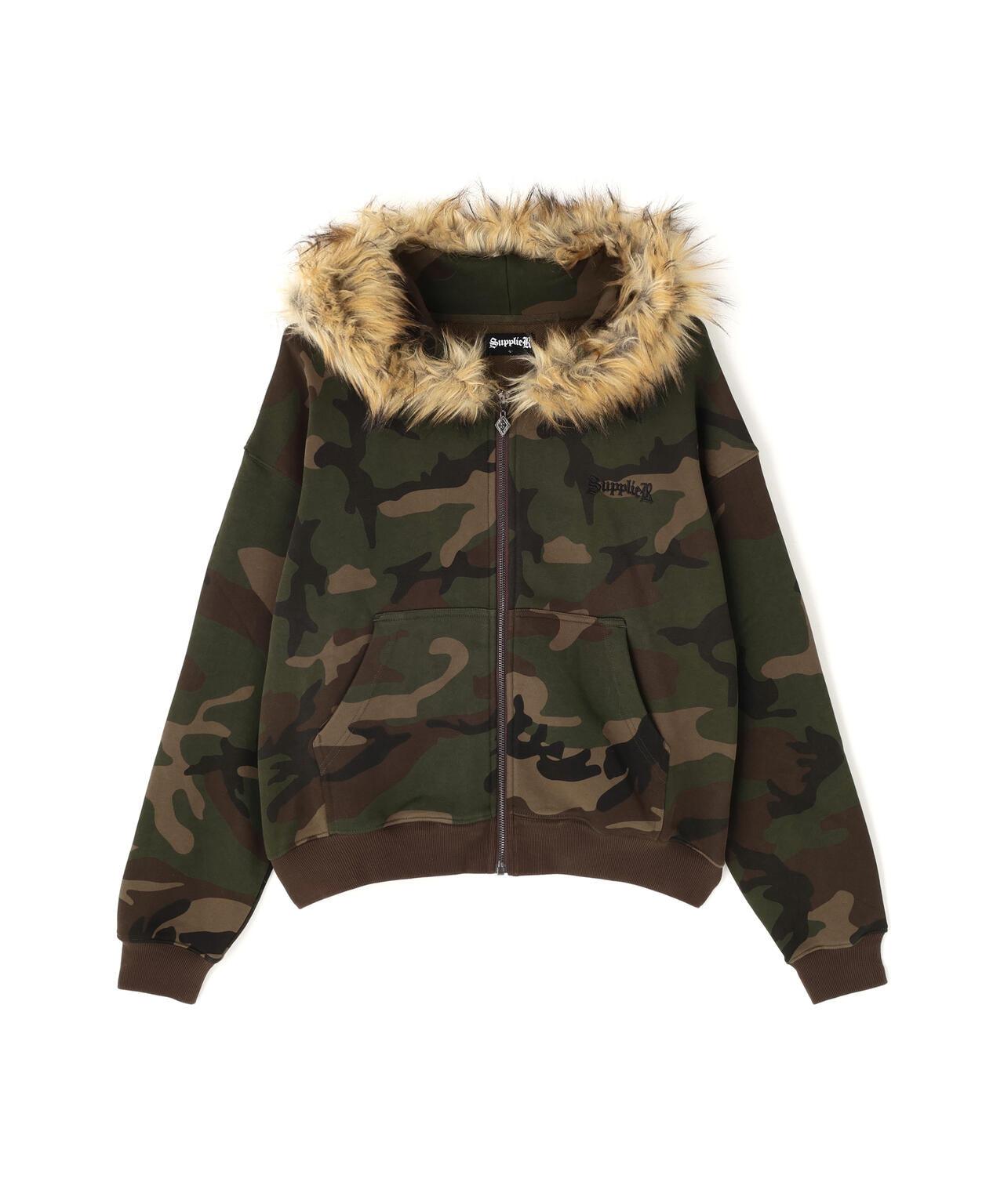 SUPPLIER/サプライヤー/FAUX FUR CROSS ZIP HOODIE