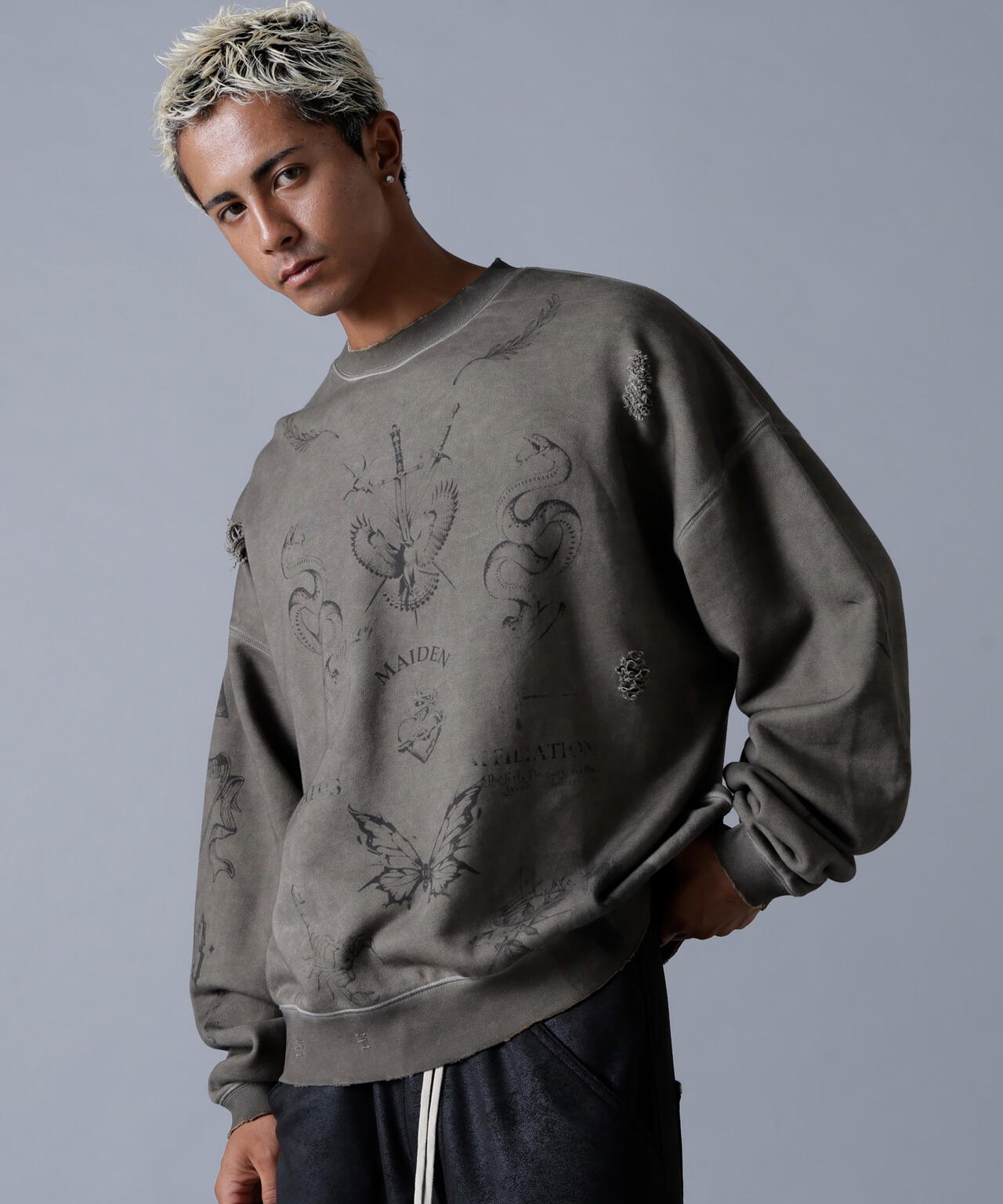 DankeSchon/ダンケシェーン/BURN CREWNECK SWEAT