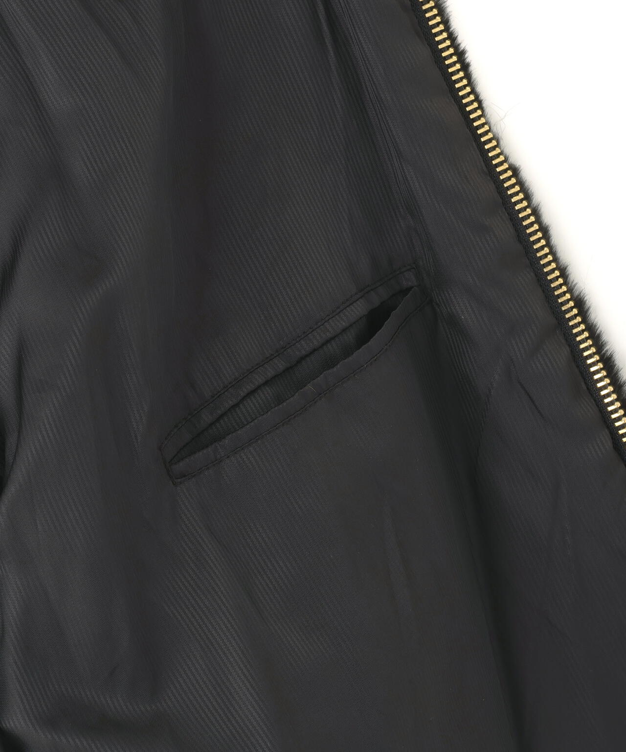 DankeSchon/ダンケシェーン/ECO FUR HOOD BLOUSON BLACK