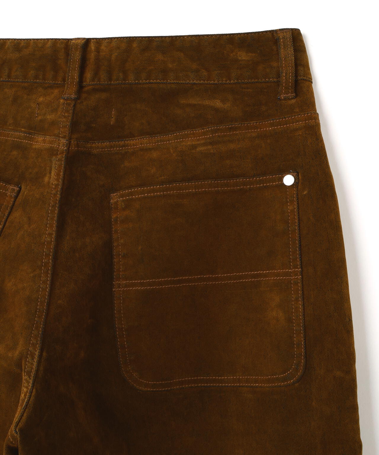 DankeSchon/ダンケシェーン/FLOCKY DENIM FLARE CARGO PANTS