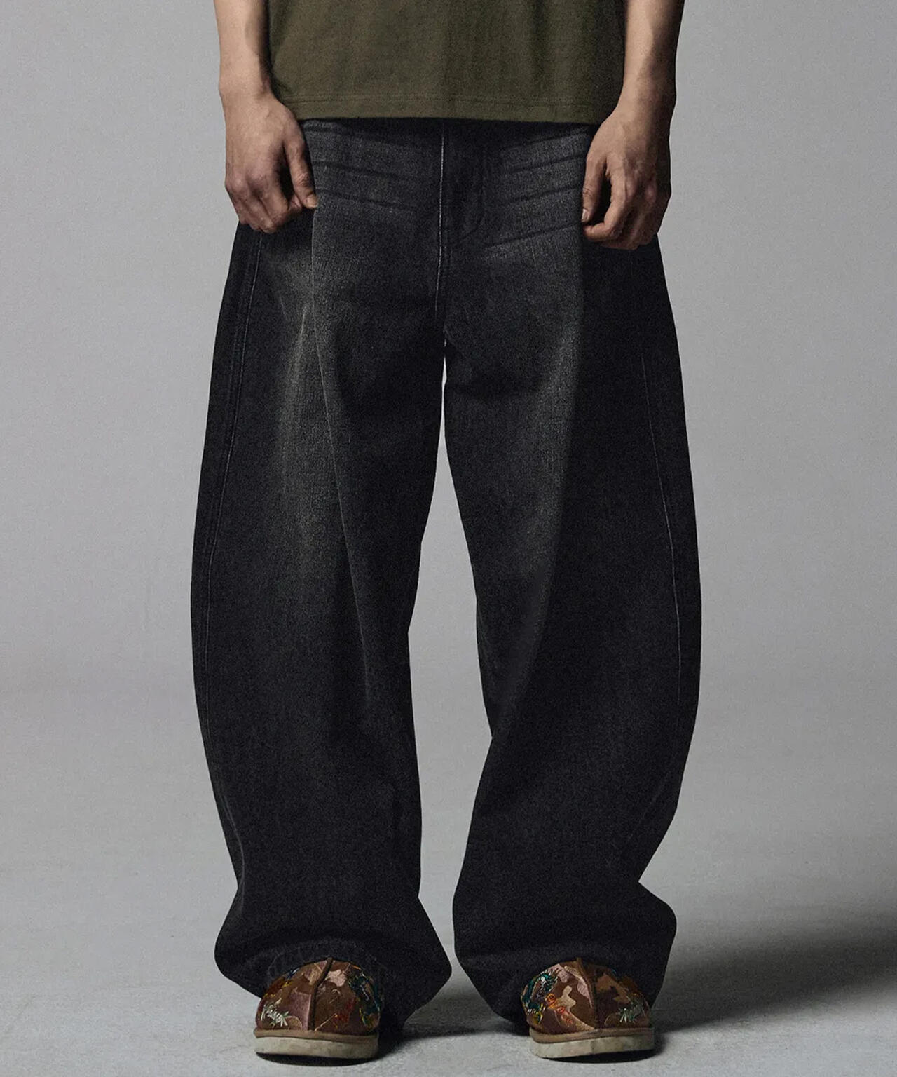 NOT4NERD/ノットフォーナード/LINEN CURVED WIDE PANTS