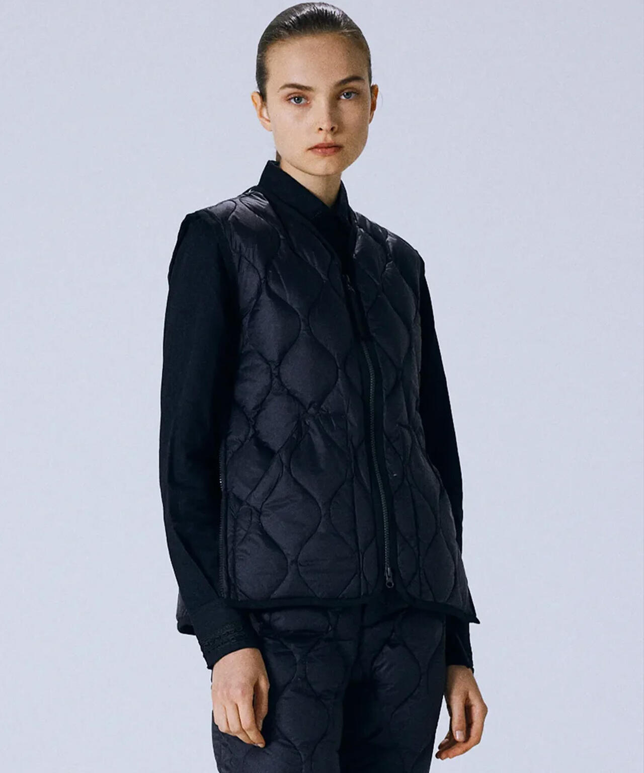 TAION/タイオン/MILITARY V NECK W-ZIP DOWN VEST【WOMEN】
