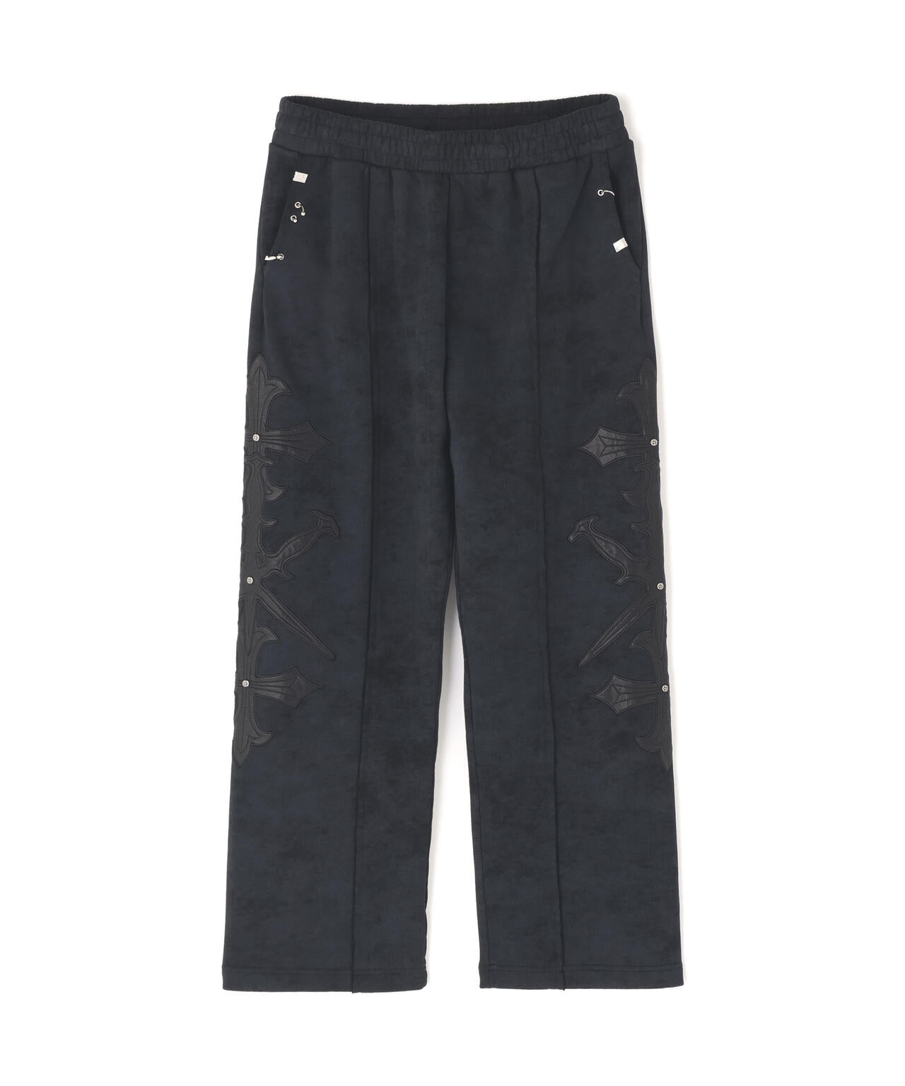 UNKNOWNLONDON/アンノウンロンドン/Dagger Cross Leather Patch Baggy Jogger Patns