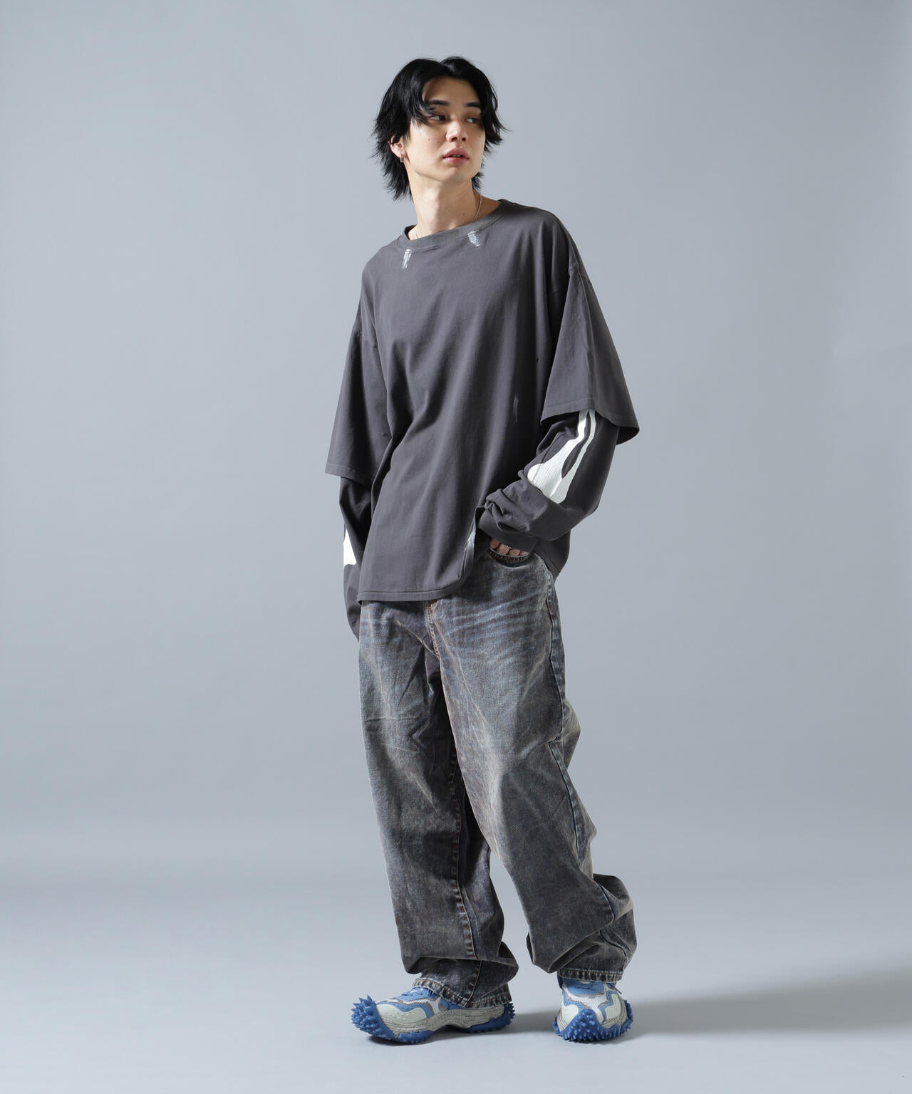 WHITELAND/ホワイトランド/FLOCKY WIDE DENIM PANTS