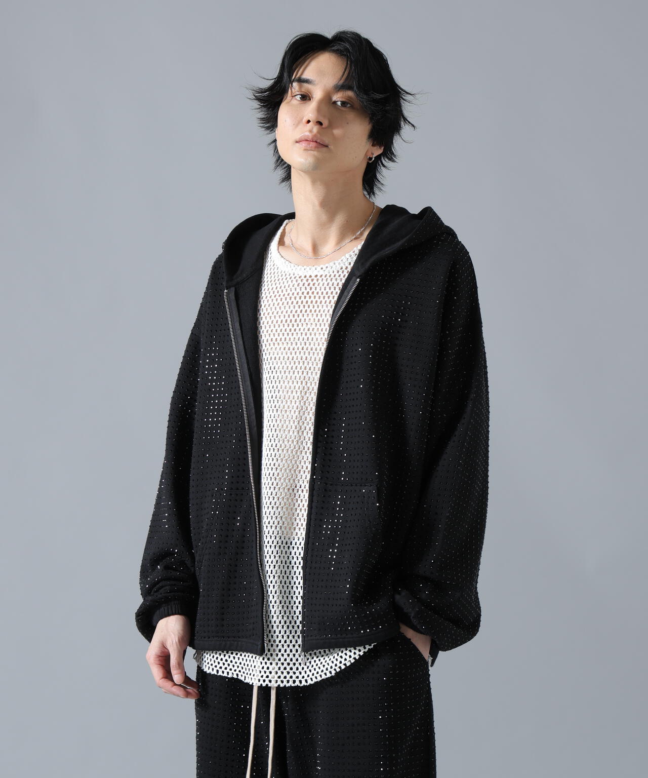 DankeSchon/ダンケシェーン/LINE STONE ZIP HOODIE