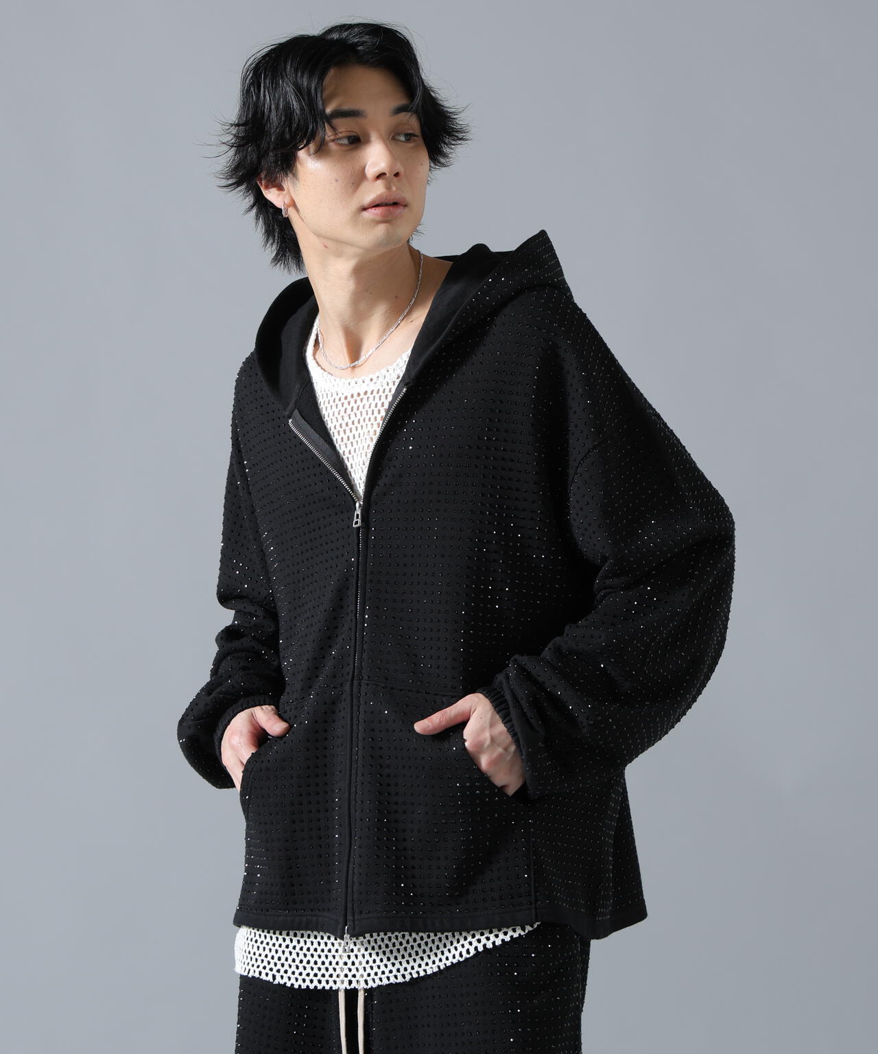 DankeSchon/ダンケシェーン/LINE STONE ZIP HOODIE