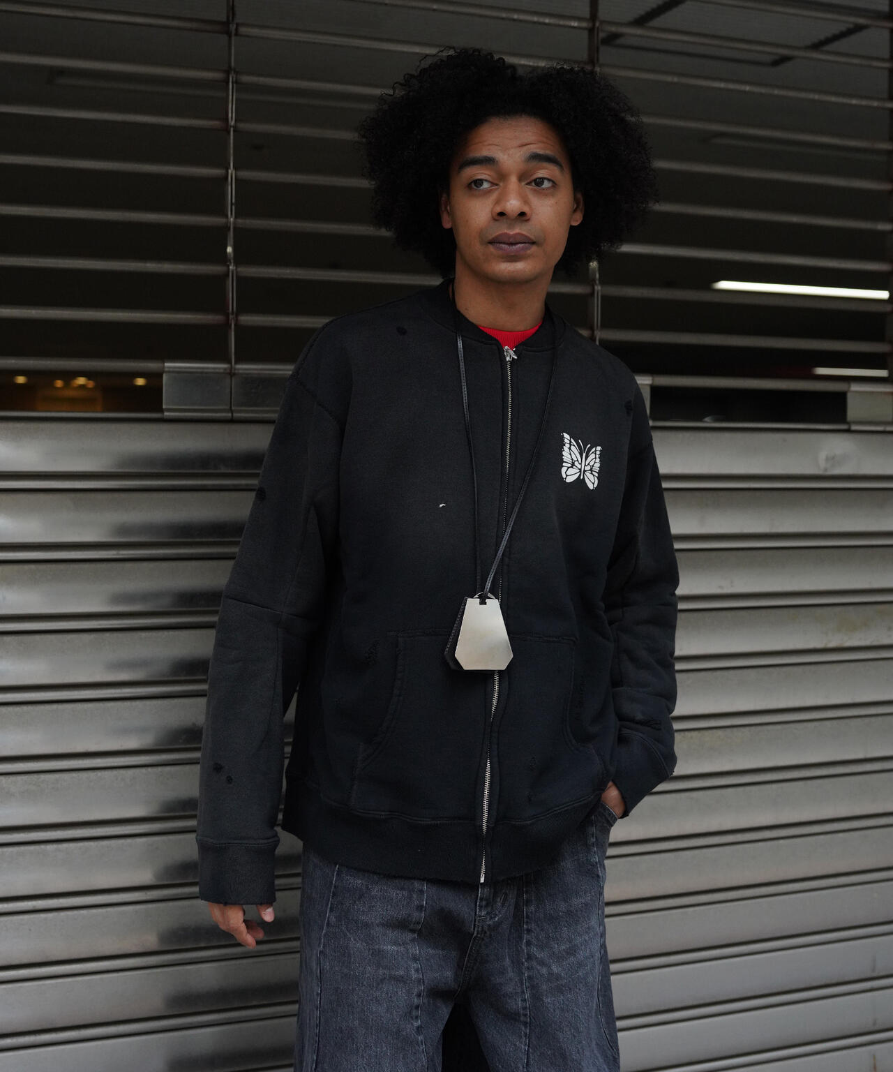 NEEDLES/ニードルズ/DECONSTRUCTED ZIPPED SWEAT