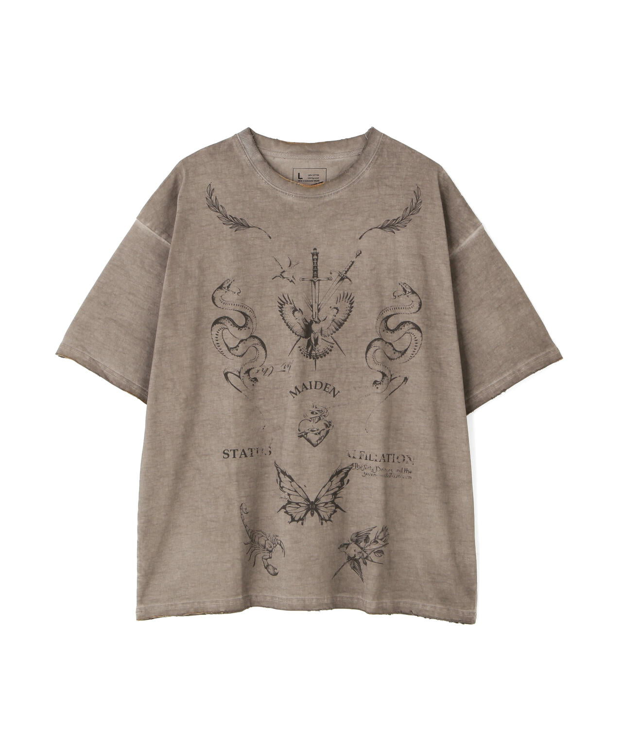 DankeSchon/ダンケシェーン/SPRAY BURN S/S TEE CROSS