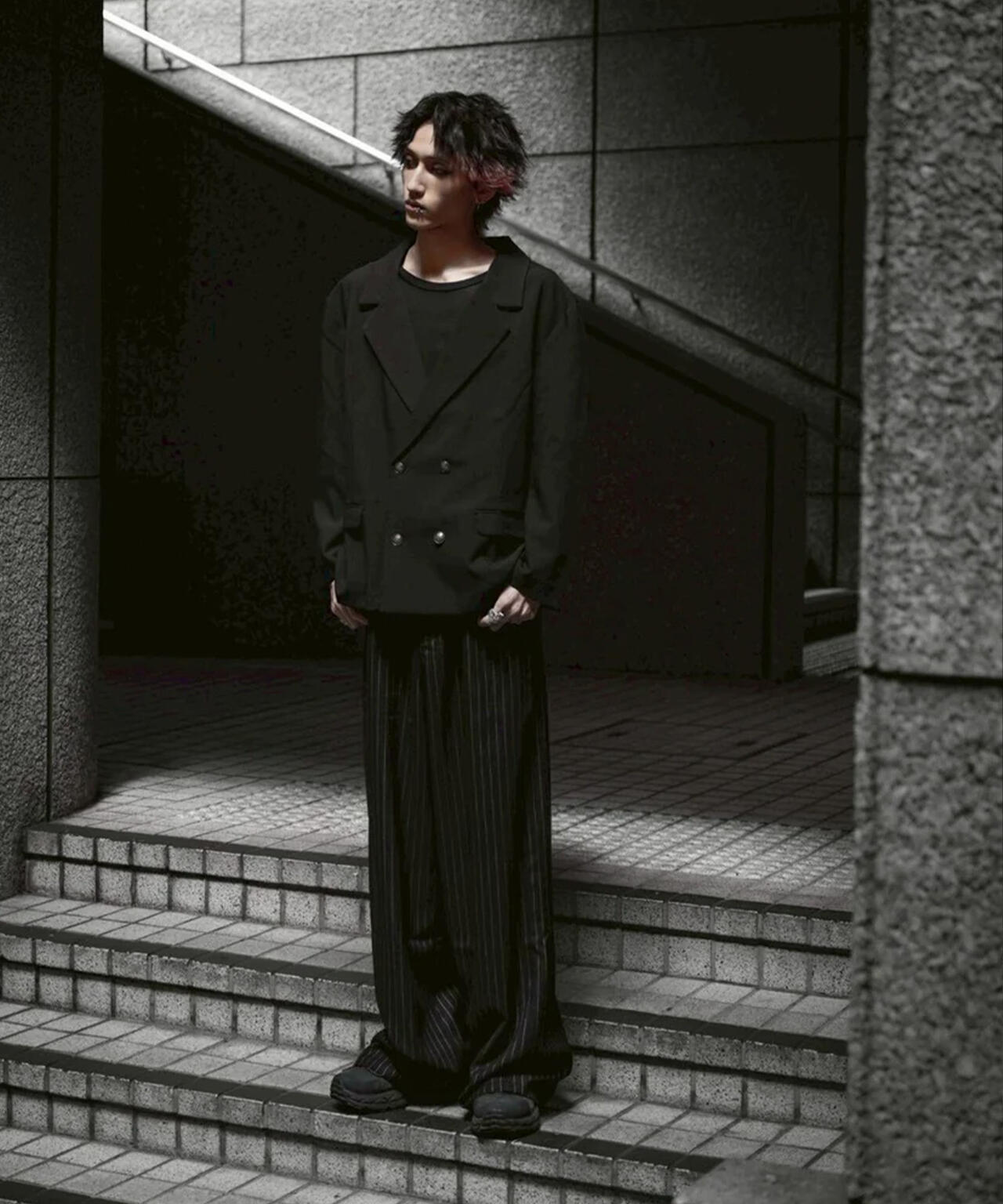 gibous/ギボス/Striped Baggy Pants