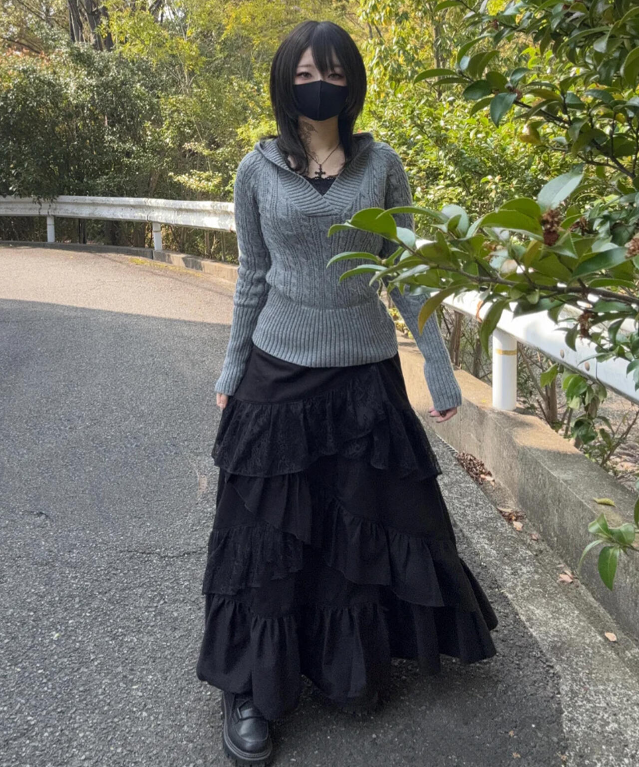 gibous/ギボス/Frill Lace Long Skirt