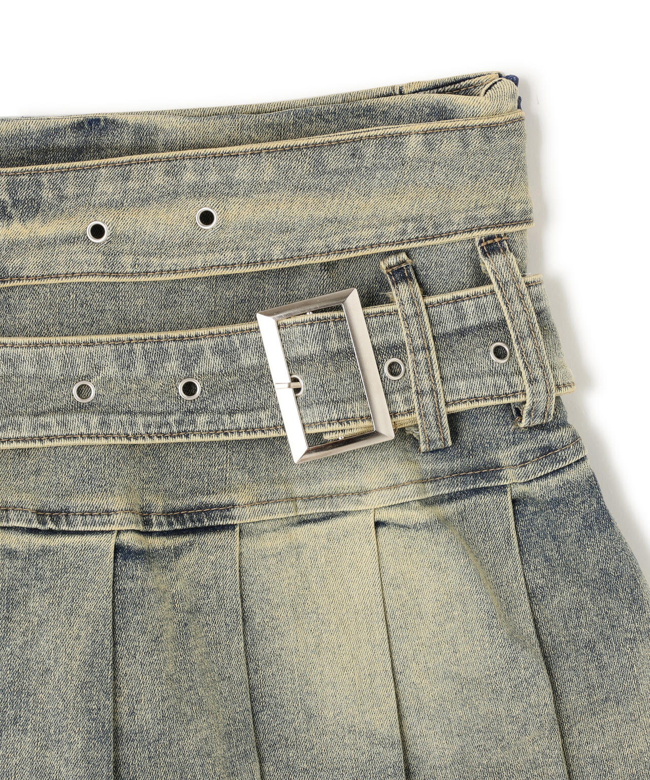 MAVYTH/メヴィス/W BELT DENIM MINI SKIRT