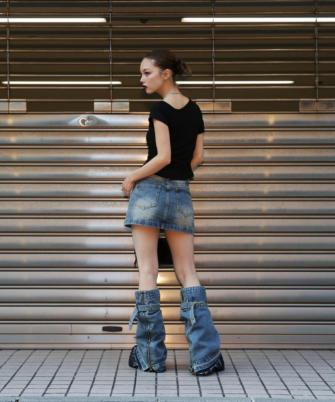 MAVYTH/メヴィス/DENIM SKIRT WITH LEG COVER